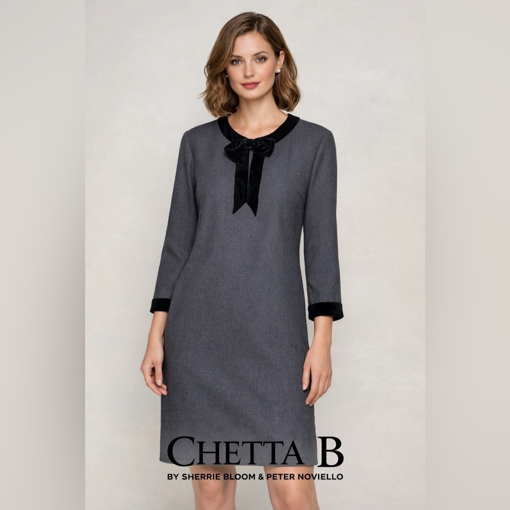Chetta B by Sherrie Bloom and Peter Noviello gray shift dress size 10